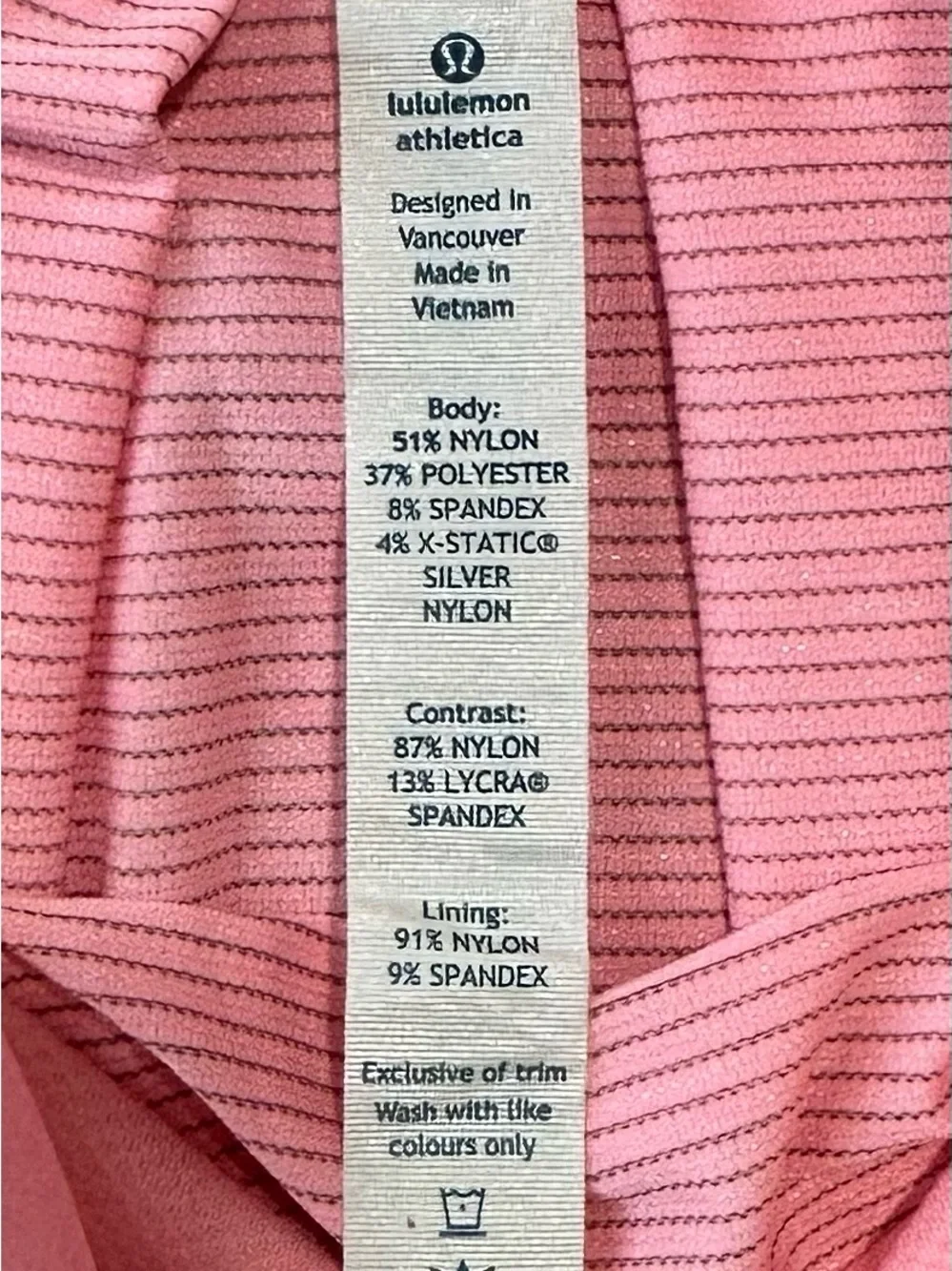 Lululemon Pink Tank Top | Size 6 Drawstring Hem Built-in Bra X-Static Silver